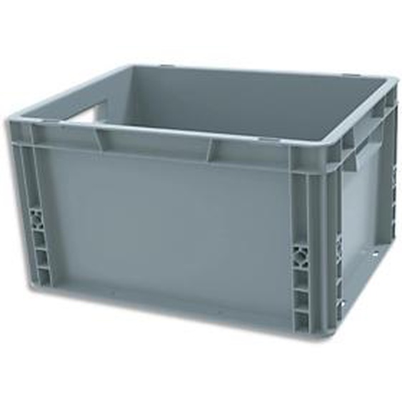 VISO Bac de rangement Gris en polypropylène, gerbable, charge 10L - Dimensions : L40 x l30 x H23 cm