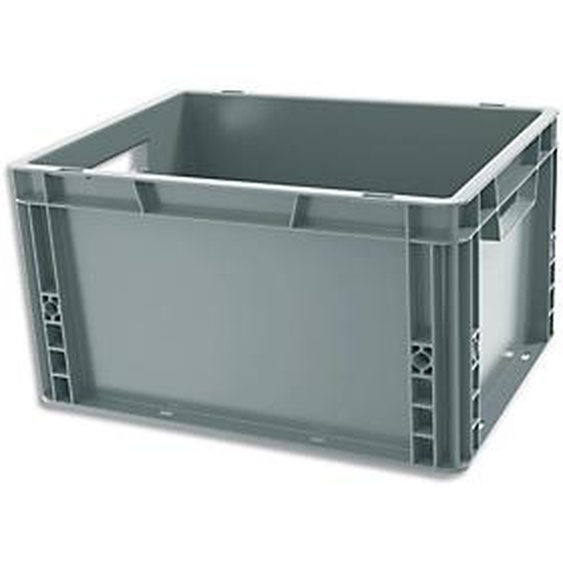VISO Bac de rangement Gris en polypropylène, gerbable, charge 10L - Dimensions : L40 x l30 x H29 cm