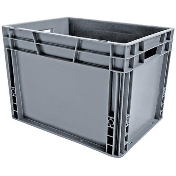 VISO Bac de rangement norme Europe gerbable polypropylène - 25 L - Gris anthracite