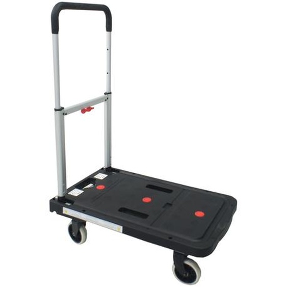 VISO Chariot pliant pour support de charges jusquà 130 kg, plateau en polypropylène - Noir