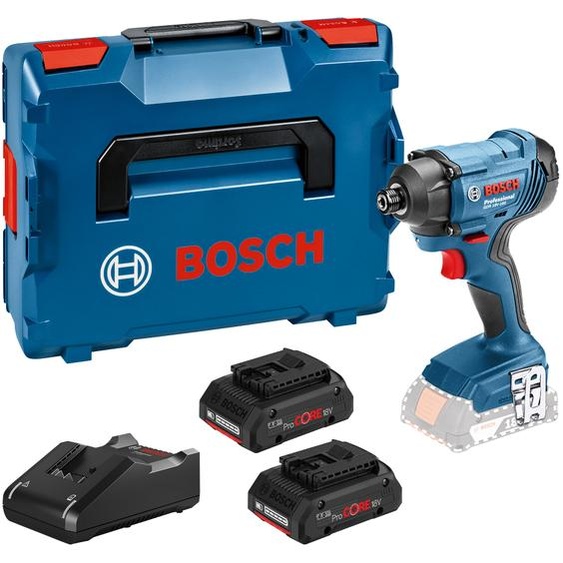 Visseuse à chocs 18V Bosch GDR 18V-160 + 2 batteries ProCORE 4 Ah + chargeur + L-BOXX - BOSCH - 06019G510Q