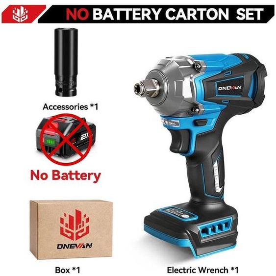 Visseuse à chocs sans fil - 1200 Nm - 4 vitesses - 6000 tr/min - Moteur sans balais - Système de batterie 18 V - Sans batterie - Or