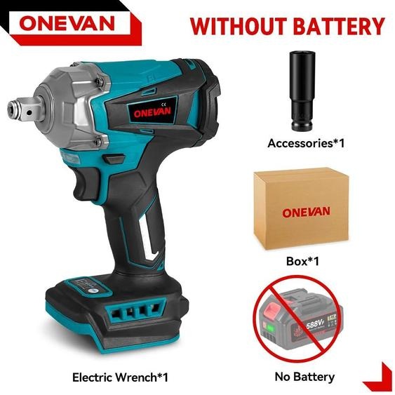 Visseuse à chocs sans fil - Visseuse à chocs sans balais - Sans batterie - Compatible avec les batteries 18 V - Pour le bois et les matériaux non métalliques - Blanche