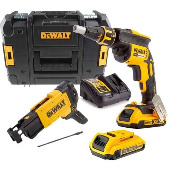 Visseuse de Plaquiste Dewalt DCF620D2K - 2 x 2,0 Ah - DCB112 - tstak ii - Chargeur rapide pour vis