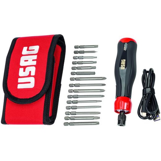 Visseuse électrique USAG 324 XP/B16, coffret avec embouts de vissage cruciformes