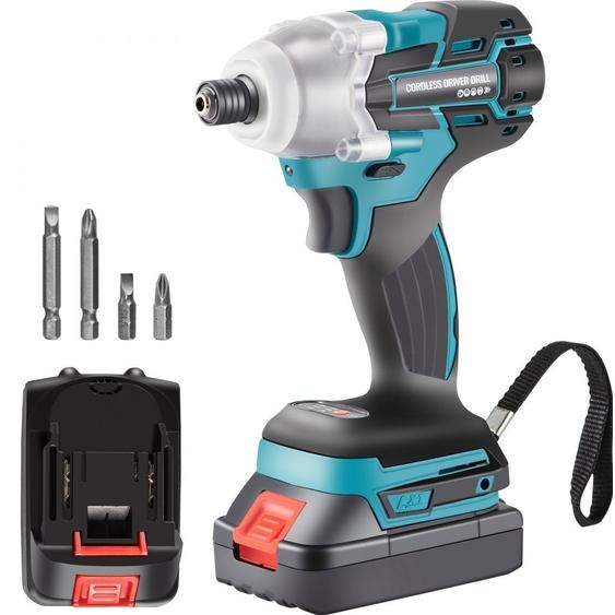 Visseuse sans fil, perceuse à percussion sans fil 20 V 2 Ah, marteau perforateur sans fil, couple max. 140 Nm, perceuse-visseuse sans fil, visseuse à chocs sans fil avec 1 batterie, kit de forage et chargeur rapide, marteau perforateur sans fil
