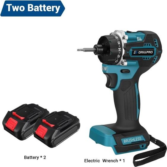 Visseuse sans fil - Sans balais 18V - Couple 27-280 Nm - Deux vitesses - Deux batteries incluses - Chargeur EU - Rouge