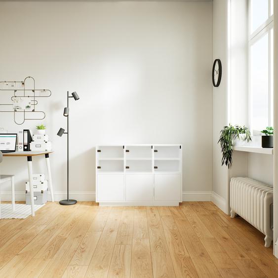 Vitrine - Blanc, moderne, pour documents, avec porte Verre clair transparent - 118 x 85 x 34 cm, personnalisable