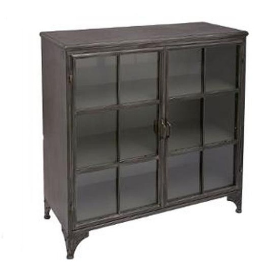 Vitrine buffet en fer et verre - Dim : L102 x l41.5 x H101.5 cm