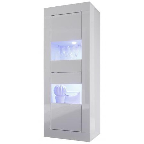 Vitrine LED lumineuse laquée blanche - Lernig - Blanc