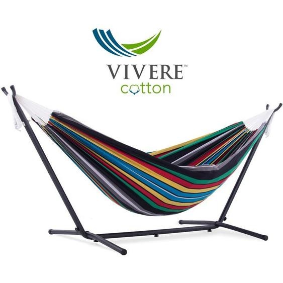 Vivere UHSDO8-27 Hamac Double avec Support Rio Nuit 280 x 200 x 110 cm