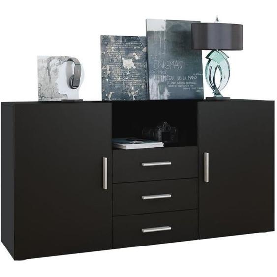 Vladon Buffet Commode Skadu en Noir mat - Noir mat