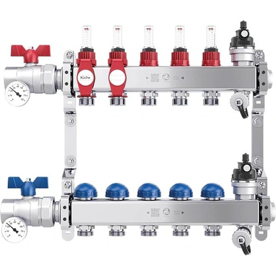 Vogel & Noot VN-FLOORTEC Distributeur en acier inoxydable AFC-V, 7HK, sans robinet à boisseau sphérique, L = 451 mm, 1 pièce.