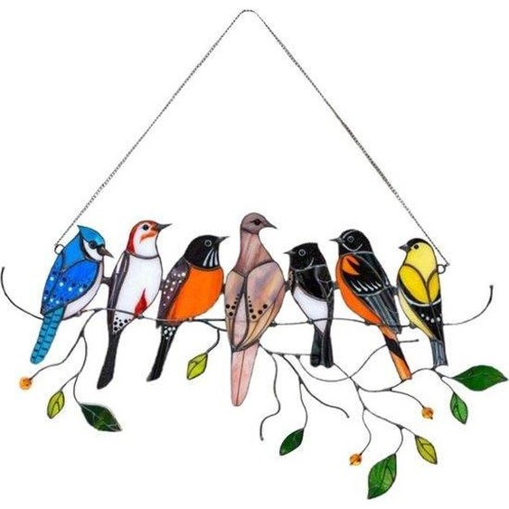 Vogels attrape-soleil attrape-vitre série oiseaux art ornements suspension décoration intérieure