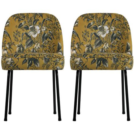 Vogue - Lot de 2 chaises design en velours - Couleur - Ocre