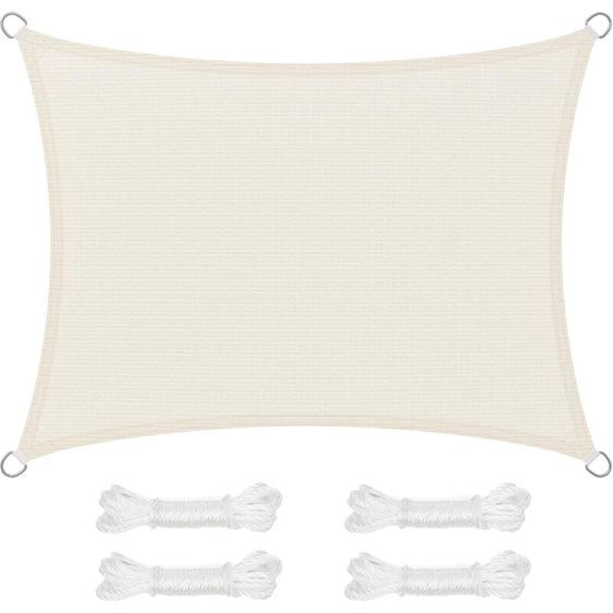 Songmics - Voile dOmbrage 3 x 4 m, Protection Solaire en Tissu hdpe, Respirant, Perméable à lEau, pour Terrasse, Jardin, Balcon, Camping,