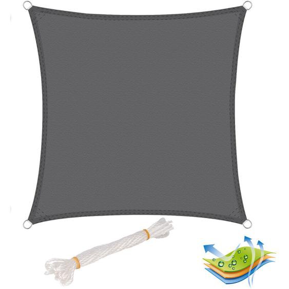 Woltu - Voile dombrage carré 4x4m, en polyester, protection contre le soleil avec protection uv pour jardin ou camping, Gris