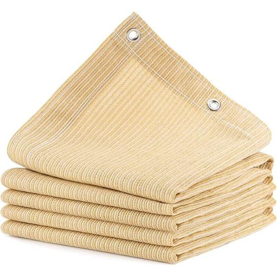 Voile dombrage Protection Solaire Toile Rectangulaire, hdpe 95% Anti-UV Auvent de Voiture avec Cordes et Serre-câbles pour Jardin, Terrasse, Balcon,