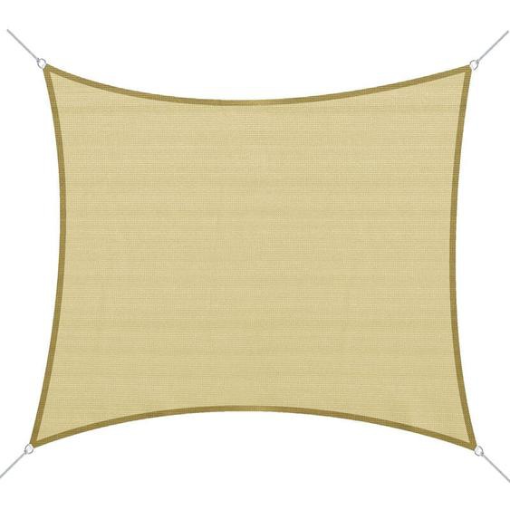 Voile dombrage rectangulaire 3 x 4 m polyéthylène haute densité résistant aux UV coloris sable