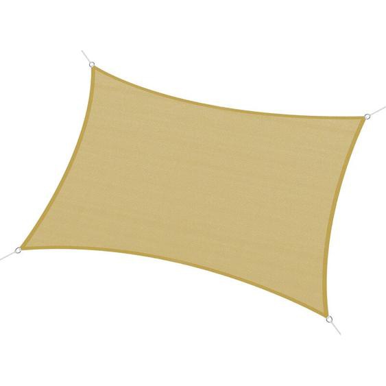 Voile dombrage rectangulaire 6L x 4l m HDPE beige
