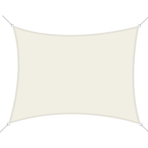 Voile dombrage rectangulaire 6L x 4l m polyester imperméabilisé haute densité 160 g/m² crème