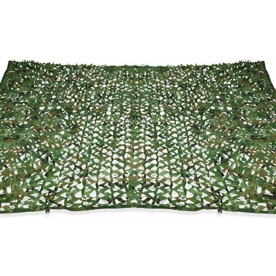 Ulisem - Voile dombrage rectangulaire design ombrière camouflage 3x5 m treillis vert