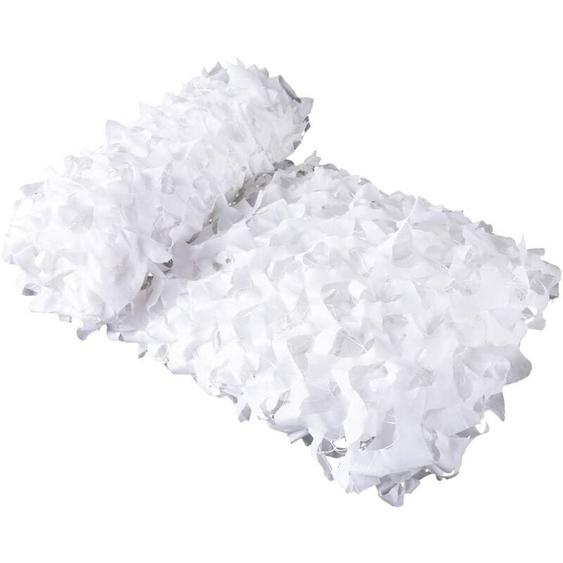 Litreve - Voile dombrage rectangulaire Filet Camouflage Blanc 4x5 m Brise Vue Militaire