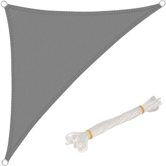 Voile dombrage triangulaire 5x5x7 m,en hdpe, protection contre le soleil avec protection uv pour jardin ou camping, Gris - Woltu