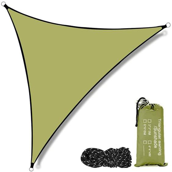 Voile dOmbrage Triangulaire Imperméable Rayons uv Résistante avec Corde et Sac de Rangement pour Extérieur Terrasse Jardin - 3x3x3M Vert