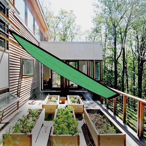 Voile pare-soleil auvent Farbic respirant Abri Rectangle Anti-UV pour Patio Jardin Jardin Vert 3x4m / 9.8x13.1ft