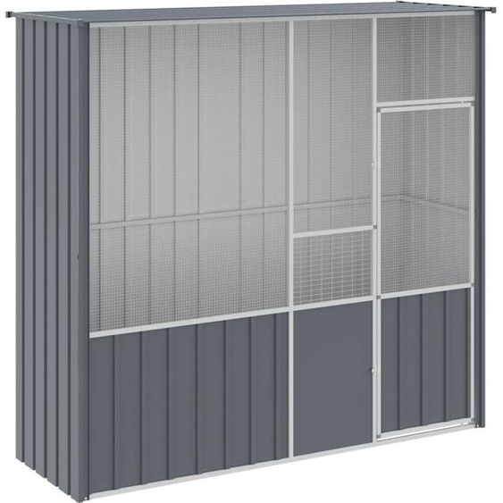 Cage à oiseaux anthracite 215x78x200 cm acier galvanisé