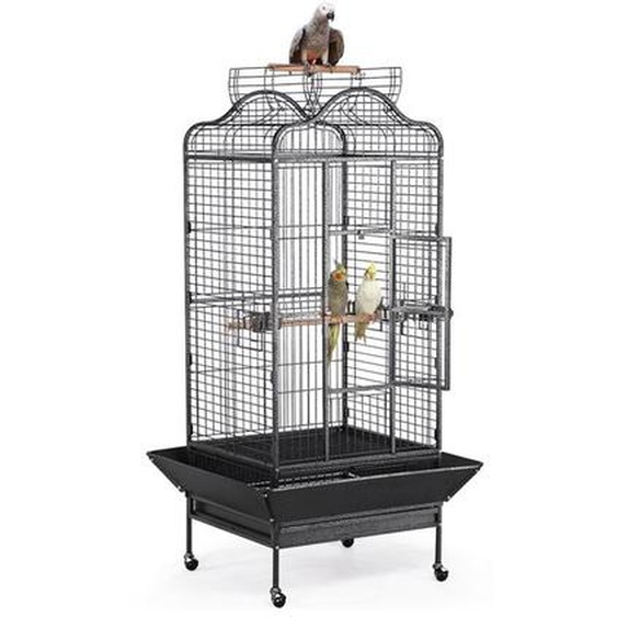 Yaheetech - Volière Oiseaux Grande Cage Perroquet Cacatoès Ara Amazone Conure Gris du Gabon 81 x 77 x 154 cm avec Roulettes
