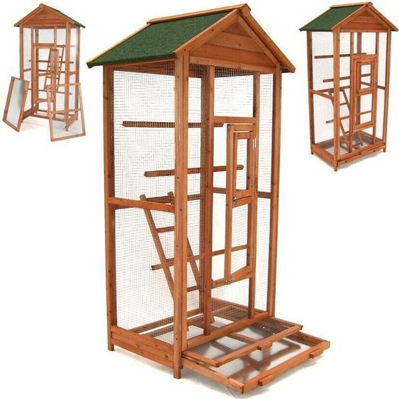 Volière VOLIERE CAGE DOISEAU 160 CAGE VOLET CAGE DANIMAL EN BOIS 56610
