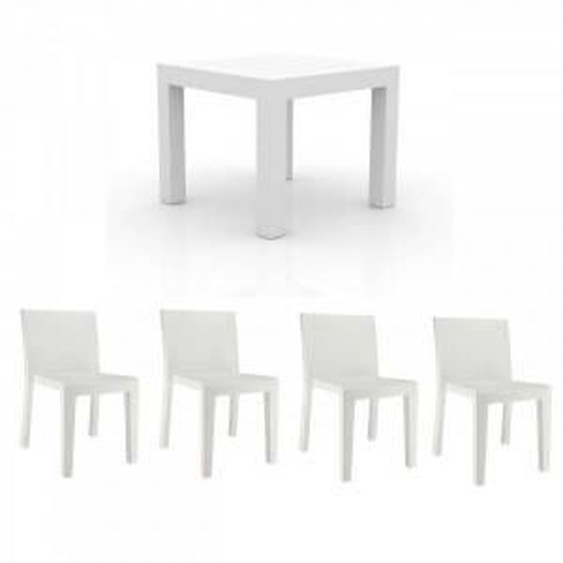 Vondom JUT - Ensemble table et 4 chaises Blanc 0.000000