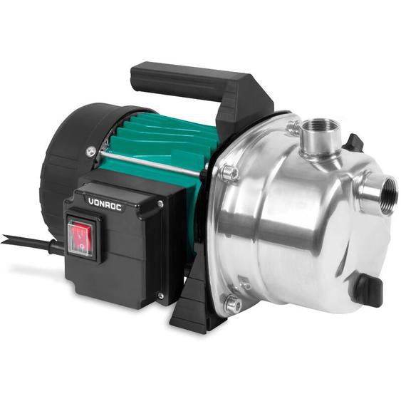 Vonroc - Pompe de jardin / Pompe à eau - 1000W - 3500l/h - Boîtier de pompe en acier inoxydable - Pour arroser le jardin/la pelouse