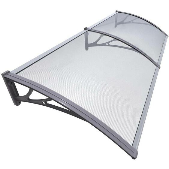 Vounot - Auvent de porte dentrée marquise 200x80 cm transparent en Polycarbonate anti-UV