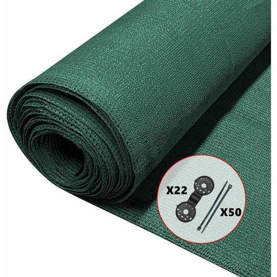 Vounot - Brise vue occultant en hdpe 90g/m² 1.8x10m avec attaches de fixation vert