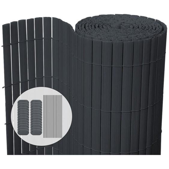 Vounot - Canisse pvc brise vue ultra renforce avec attaches de fixation 80x300cm gris