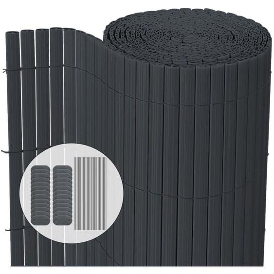 Vounot - Canisse pvc brise vue ultra renforce avec attaches de fixation 80x500cm gris