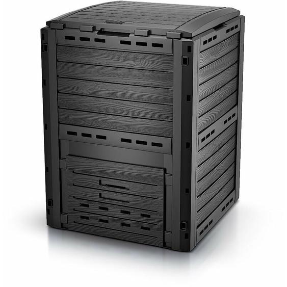 Vounot - Composteur de jardin 300L Qualité Supérieure pour Jardin Déchets Imitation Style bois noir