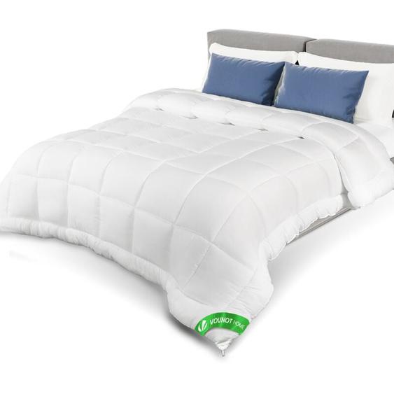 Vounot - Couette légère 200x200cm 200gsm blanc - Couverture douce respirante en microfibre - Certifiée Oeko-Tex