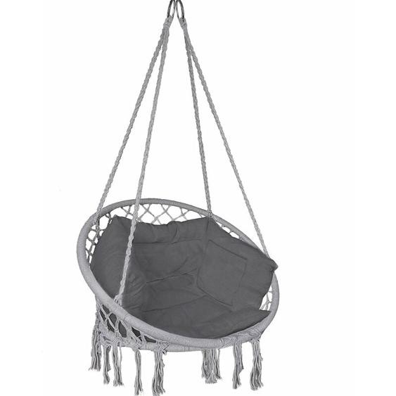 Vounot - Fauteuil suspendu avec coussin gris