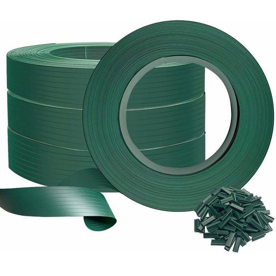 Vounot - Kit de lamelles occultantes pvc brise vue 300m x 4.7cm avec 600 clips Vert