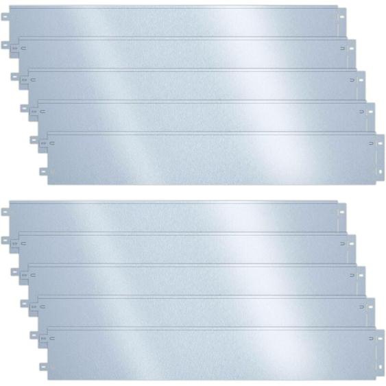 Vounot - Lot de 10 Bordure de jardin en métal galvanisé flexible 100x18cm