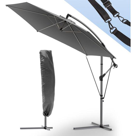 Vounot - Parasol déporté inclinable 3M avec sangle de fixation et housse de protection Gris - Inclinaison réglable - Rotatif 360°