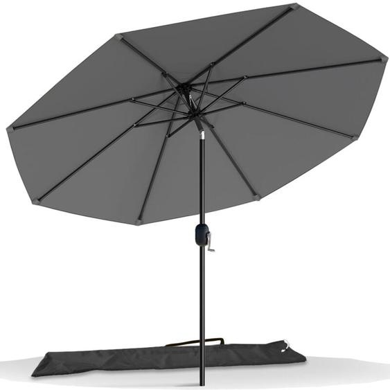 Vounot - Parasol inclinable ø 2,7 x h 2,4 m avec housse de protection gris - Anti-UV, imperméable
