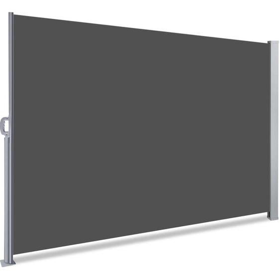 Vounot - Paravent rétractable avec housse protection 180x300cm - Gris - Store latéral Brise vue