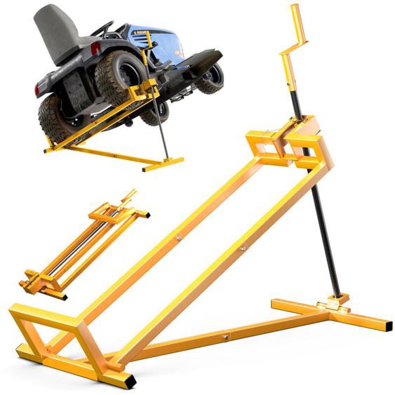 Vounot - Cric Lève Tracteur Tondeuse 400 kg max - télescopique 78 à 98 cm de long - hauteur jusquà 60 cm - jaune