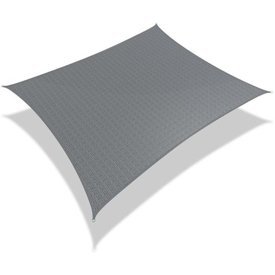 Vounot - Voile dombrage Rectangulaire 3x5M Gris avec 24pcs kit de fixation