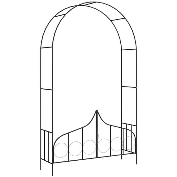 Voûte de jardin avec portail Noir 138x40x238 cm Fer